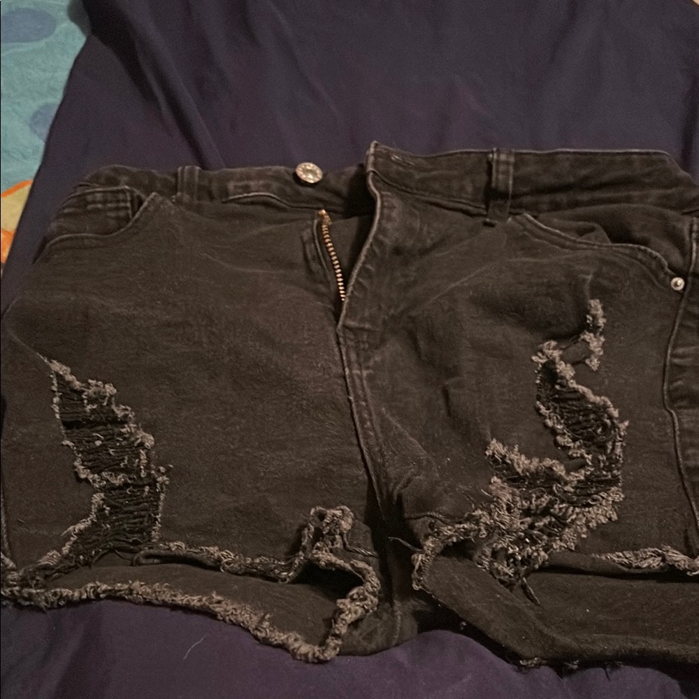 SHEIN Black Denim Shorts